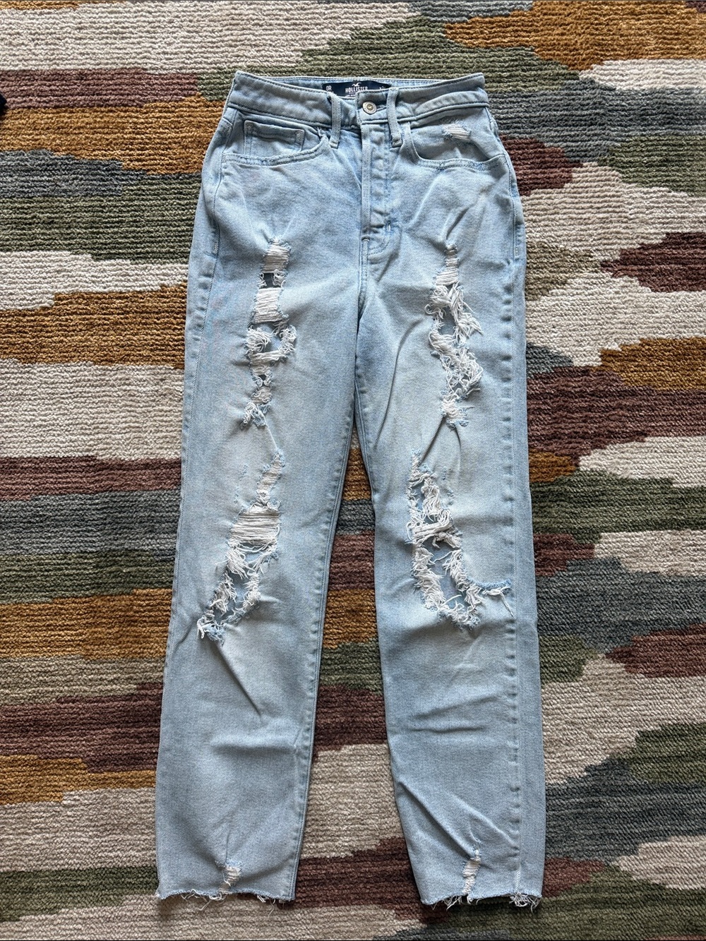 Hollister Ultra High Rise Distressed Boyfriend Jeans